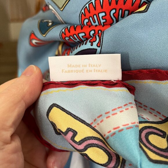 Chloé Silk Scarf - Blues - Authentic - Picture 16 of 17